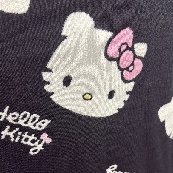 Hello Kitty Black and Pink Open Front Cardigan Sweater - Picture 4 of 10